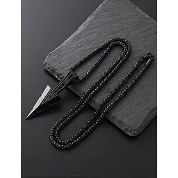 Mens Everyday::Love::Party::Wedding & Engagement Titanium Stainless Steel Contemporary F1505 Black Pendant-picture-24