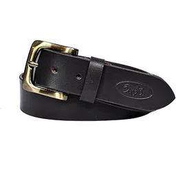 Men's Genuine Leather Belt, Classic Brown, Metal Buckle-picture-49