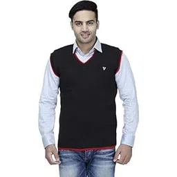 Men's Half Sleeves V Neck Solid Woolen Sweater for Winter_MENSSWEATER2-picture-32
