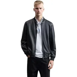 Mens Leather Jacket Formal Black-picture-12