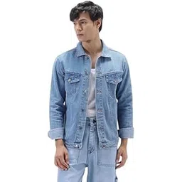 Men's Light Blue Jacket – Stylish & Comfortable Outerwear for All Occasions | Tailored Fit, Breathable Fabric, Versatile Design (IN, Alpha, L, Regular)-picture-21