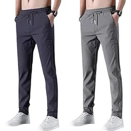 Men's Lycra Solid Jogger Pants with Pockets – Combo Pack of 2-picture-14