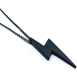 Mens Party::Everyday::Wedding & Engagement::Workwear Gold-plated Stainless Steel Contemporary Stylish Flash Logo Design Pendant/Locket for Men and Boys Black Pendant image 1