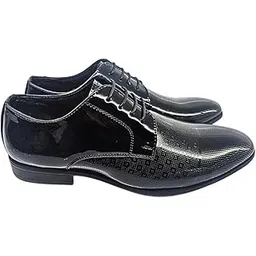 Men's Patent Leather Pointed Toe Lace-Up Derby Shoes for Party Wedding & Formal Occasions-picture-26