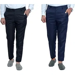 Men,s Poly Viscose Slim Fit Formal Trousers for Men Combo (Pack of 2)-picture-53