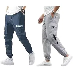 Men’s Polyester Track Pants Pack of 2-Comfortable-TP-NASA NVY+Plain GRY-P12-picture-44