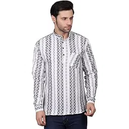 Men's Pure Khadi Cotton Full Sleeves Short Kurta | Regular Fit Ethnic Wear for Festive & Casual Occasions-picture-45