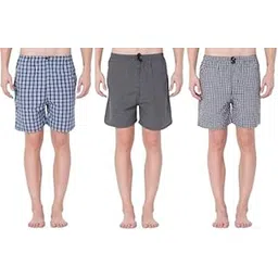 Men’s Regular Fit 100% Cotton Casual Lounge Shorts | Dual Pocket Sleep Shorts Pack of 3-picture-37