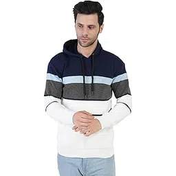 Men's Regular Fit Loopknit Hooded Neck Multi Striped Sweatshirt & Sweater for Winter-picture-20