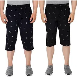 Men's Regular Fit Printed Three Fourth Capri Multicolour-picture-14