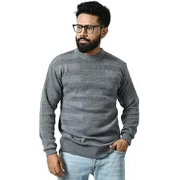 Men's Round Neck Full Sleeve Woolen Pullover Winter Sweaters for Gents (OSWAL LINE Sweater/L/Charcoal Grey)-picture-52