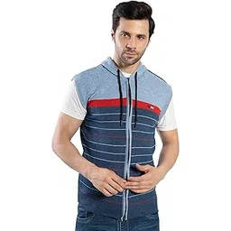 Men's Sleeveless Hooded Stripe Woolen Sweater | Stylish Zipper Sweatshirt | Regular Fit for Winter Office & Casual Wear-picture-25