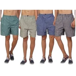 Men's Super Combed Cotton Fabric Regular Fit Checkered Shorts-picture-15