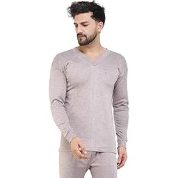 Men's Thermal Top | Antibacterial, Skin Friendly with Superior Heat Retention | Slim Fit Solid Alpine IntelliHeat Thermal Top, Warm Inner Wear V Neck-picture-25