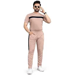 Men’s Tracksuit Set – Short Sleeve Sports T-Shirt-Track Pant-Metrix KHAKHI_A4_XL-picture-56