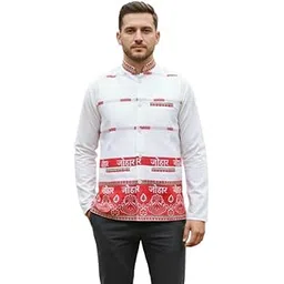 Men’s Traditional Handwoven Cotton Sadri (Jharkhandi & Assamese Style) | Soft & Breathable Premium Cotton Waistcoat Cultural Events, Puja, Wedding & Daily Traditional Use (White 2)-picture-25