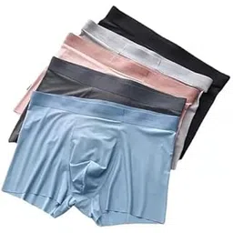 Men's Underwear Ice Silk Seamless Boxer Briefs Breathable Under Garments Ultra-Soft Panties Antibacterial Underwear Multicolor Pack of 3-picture-12