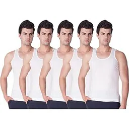 Men's White Tank Top Vest, Pack of 5, Vest, Banian, ganji, Sando, Men Vest, 100% Cotton-picture-31