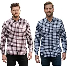 Men's Winter Woolen Long Sleeve Checkered Shirt, Spread Collar, Regular Fit, Casual Style, Button Closure, for Office and Social Wear-picture-32