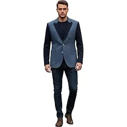 Men's Wool Blend Blue Blazer Formal Jacket - Size M (Chest 40) Modern Fit Stylish Outerwear-picture-12