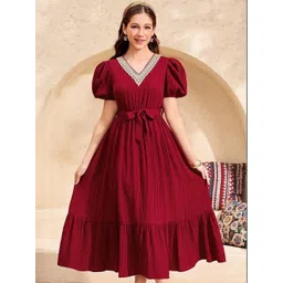 MENSBIT Puff Sleeve Fit & Flare Dress-picture-17