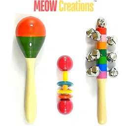 Wooden Egg Shaker, Dumble, and Ten Bell (Set of 3) Rattle-image-9