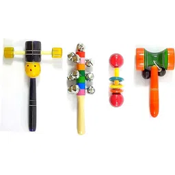 Wooden Head, Ten Bell, Dumble, and Damru (Set of 4) Rattle-image-21