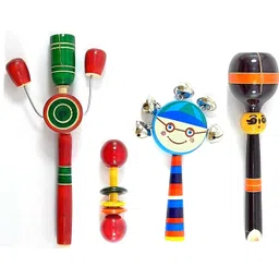 Wooden Tublar, Dumble, Five Bell, and Bullet (Set of 4) Rattle-image-8