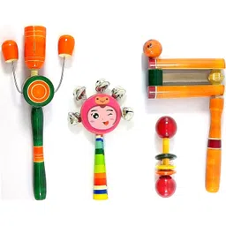 Wooden Tublar, Five Bell, Dumble, and Wara Wara (Set of 4) Rattle-image-5