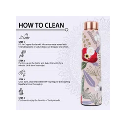 MERCAPE Beige & Lavender Single Copper Solid Water Bottle image 5