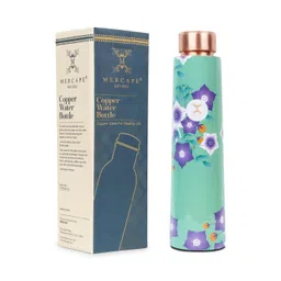 MERCAPE Green & Blue Single Copper Solid Water Bottle image 1