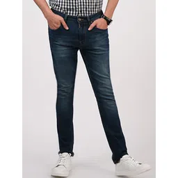 MERCHANT MARINE Men Navy Blue Slim Fit Light Fade Jeans-picture-30