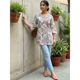 Merira Botanical Printed Pure Cotton Kurti-picture-10
