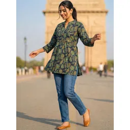 Merira Floral Printed Pure Cotton Kurti-picture-18