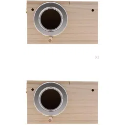 MERISHOPP 2 x Wooden Wild Bird Nest Box Nesting Feeding Feeder Station House & Stick|Home & Garden|Yard, Garden & Outdoor Living|Bird & Wildlife Accessories|Birdhouses image 1