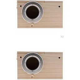 MERISHOPP 2 x Wooden Wild Bird Nest Box Nesting Feeding Feeder Station House & Stick|Home & Garden|Yard, Garden & Outdoor Living|Bird & Wildlife Accessories|Birdhouses-picture-32