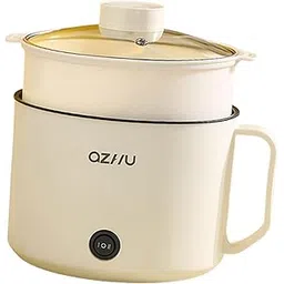 Merishopp Hot Pot Electric with Steamer Cookware Electric Pot for Oatmeal Noodles Eggs Beige-picture-16