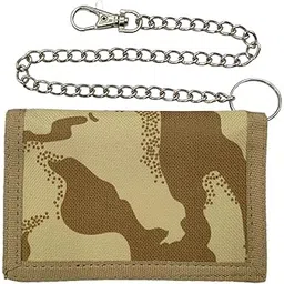 merishopp Trifold Outdoor Sports Wallet Card Holder with Zipper for Children Men Teens Khaki-picture-13