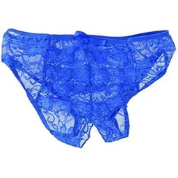 merishopp Womens Lace Open Crotch Low Rise G-String Underwear Dark Blue 3XL-picture-46
