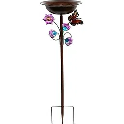 MERISHOPP Outdoor Bird Bath Garden Decoration Garden Birdbath for Patio Lawn Courtyard Colorful-picture-23