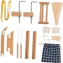 MERISHOPP Weaving Loom Kit DIY for Beginners Accessories Beech Wood Table Fixing Clamp-picture-23