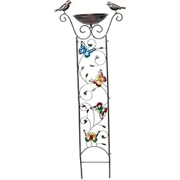 MERISHOPP®Bird Bath with Garden Trellis Outdoor Height 100cm for Patio, Lawn Versatile Butterfly|Home & Garden | Yard, Garden & Outdoor Living | Bird & Wildlife Accessories | Birdbaths-picture-28