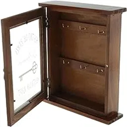MERISHOPP®Sundry Finishing Box Creative Wooden Key Box Cabinet with Three Hook Brown|Home & Garden | Home Decor| Key & Letter Holders|1 X Wooden Key Box-picture-13