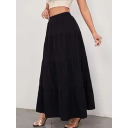 merrick Women Solid Regular Black Skirt-picture-27