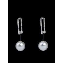 Mesmerize 4 in 1 Silver-Plated Stones Studded and Pearls Beaded Contemporary Drop Earrings-picture-19