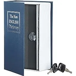 Metal Book Locker Dictionary Safe Vault with Key Lock Hidden Secret Book Safe Vault Jewelry Money Cash Box (Assorted Colour)-image-14