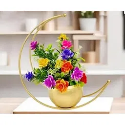 Metal Design Vase Table Decoration Flower Vase Gold Powder Coated (26x26) CM Flower Pot for Home Decoration Pack of 1pc-picture-27