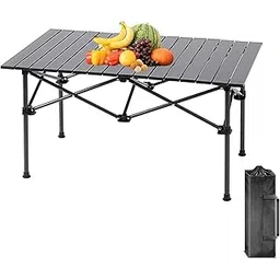 Metal Folding Camping Table, Folding Table, Height Adjustable with Carry Bag & Roll-Up Table Top, Folding Table, Travel Table,Folding Table Adjustable Height for Camping, Fishing (AR-02)-picture-13