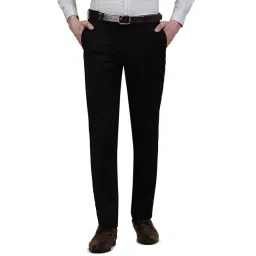 Metal Black Rayon Slim Fit Trousers-picture-14