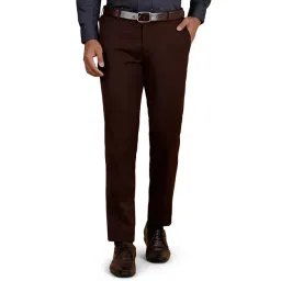 Metal Brown Rayon Slim Fit Trousers-picture-43